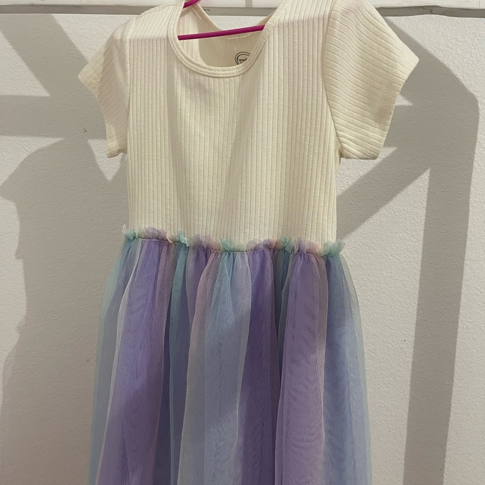 Wonder Nation Cream Ribbed Dress